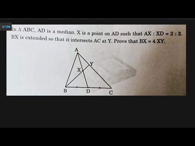 🔥CBSE 2026 X Board Exam  Triangles  Question 🔥- Prove that BX = 4XY.        17 February 2026