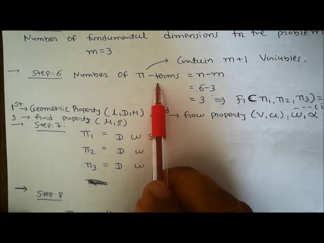 buckingham pi theorem (determining pi terms)
