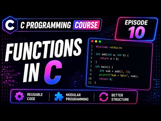 Episode 10 | Learn C Programming for Beginners | Functions in C | CODEVERSE