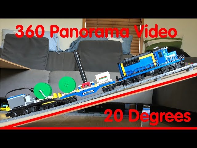 Climbing 20 Degrees Incline With A LEGO Train (360 Panorama Video)