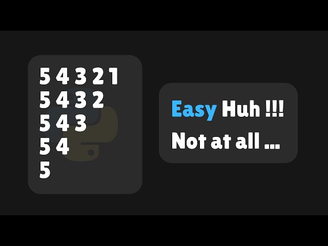 Reverse Number Pattern in Python Using For Loop
