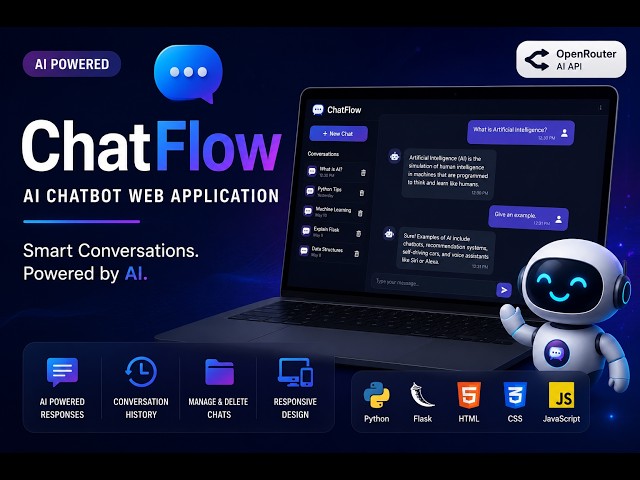 Chat Flow – AI-Powered Chatbot Web Application | Python Flask + Open Router API