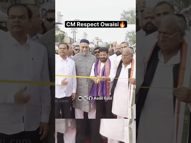 CM Revanth Reddy Respect Asaduddin Owaisi At Bridge Inauguration 😍🔥 #shorts