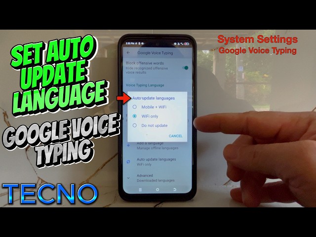 How to Set Auto Update Language on Google Voice Typing in Tecno Mobile Phone | Google Voice Typing