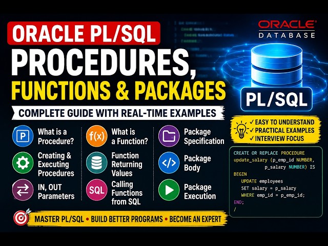 Oracle PL/SQL Procedures, Functions & Packages Tutorial | Complete Beginner to Advanced Guide