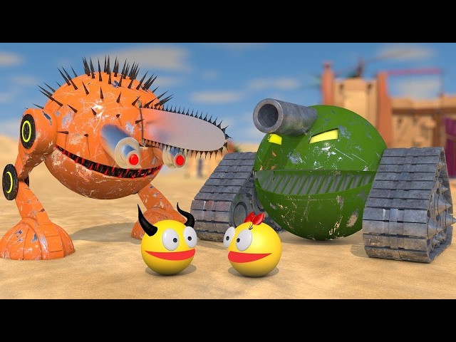 PACMAN Retro Sci-Fi Robot Animation | 3D Low Poly CGI Mechanics in Blender 🚀