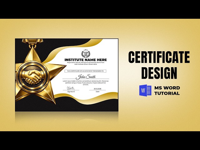 How to make a Certificate in Microsoft Word | Certificate Design | MS Word Tutorial