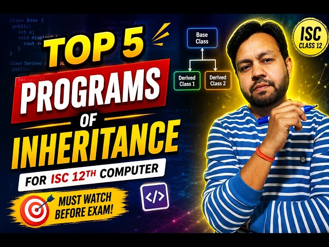🚀 Top 5 Inheritance Programs in Java | ISC Class 12 Computer Science | Board Exam 2027