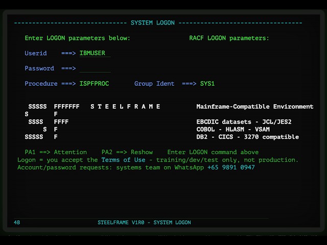 Learn COBOL, JCL, CICS and DB2 — On a System You Can Actually Log Into