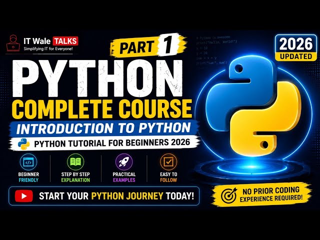 Python Complete Course Part 1 | Introduction to Python | Python Tutorial for Beginners 2026