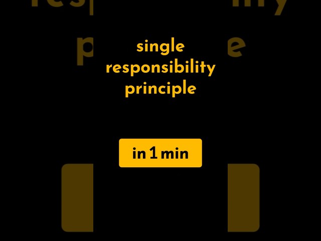 Single Responsibility Principle in 1 min | #geekific #solid #in1min