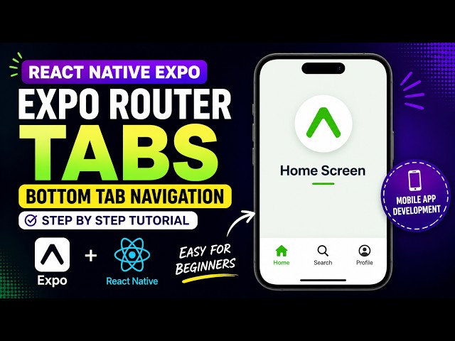 React Native Expo Router Bottom Tab Navigation Tutorial in Hindi | Expo Router Tabs for Beginners