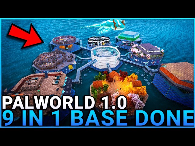 INCREDIBLE 9 IN 1 WATER BASE SHOWCASE - Palworld 1.0 Water Base Location & Showcase