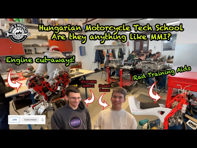 Hungarian motorcycle tech school tour! MMI or UTI? Drifting and Trials Competition too footage too!
