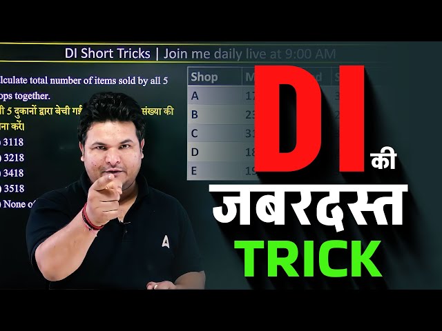 Data Interpretation Trick | Maths Short Tricks By Shantanu Shukla