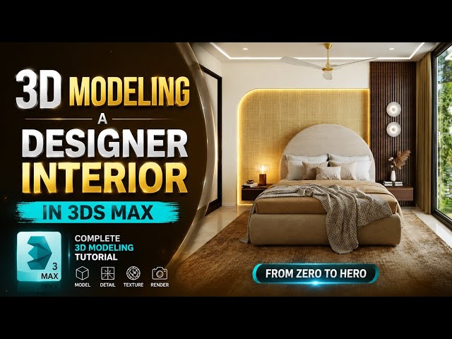 3ds Max Interior Modeling Tutorial | Create a Luxury Bedroom From Scratch
