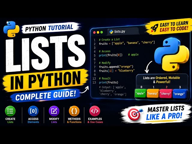 Python Lists Masterclass: The One Function That Changes Everything! | Lecture 4