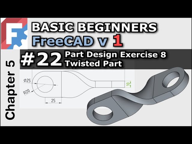 FreeCAD v1.0 | Twisted Part in Part Design | Basic Beginners FreeCAD Lesson 22 Exercise 8