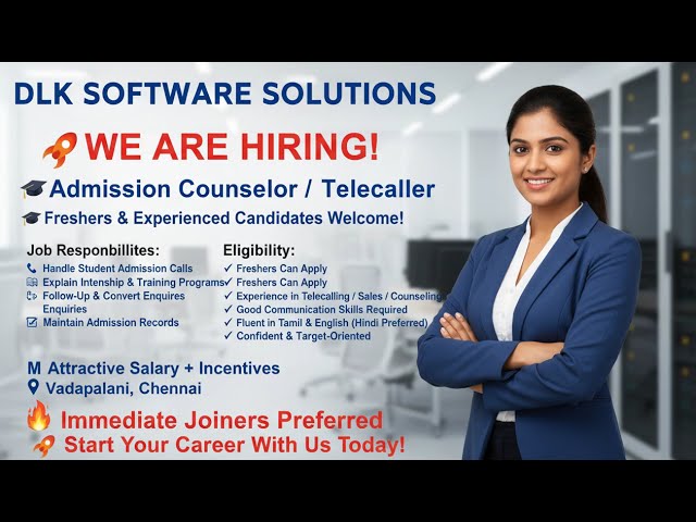 📞 “Looking for Female Telecaller | Chennai Job Opening”
