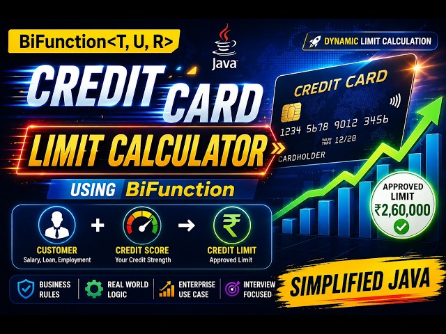 Credit Card Limit Calculator | Java 8 Bi-Function Real-Time Example