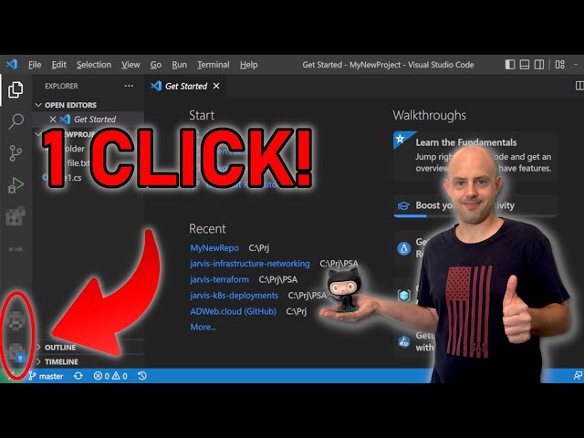 Your code to GitHub in ONE Click with Visual Studio Code (VSCode Tutorial)