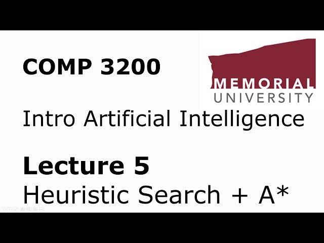 COMP3200 - Intro to Artificial Intelligence - Lecture 05 - Heuristic Search and the A* Algorithm