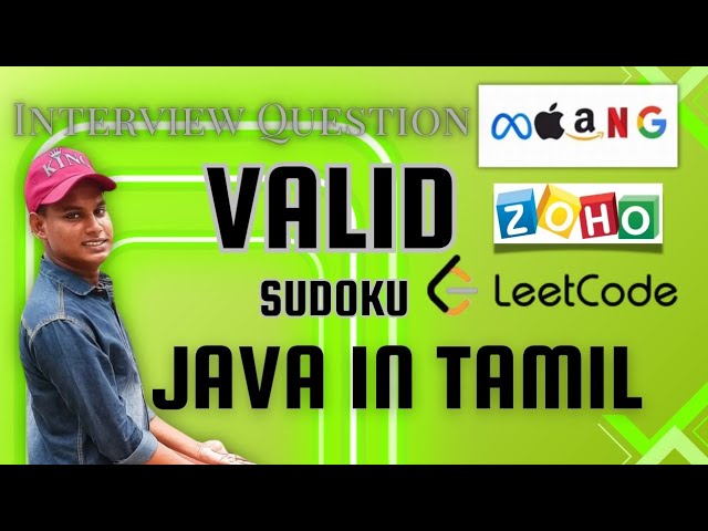 Valid Sudoku LeetCode 36 Solution in Java | Tamil Tutorial | #Zoho #Java #DSA