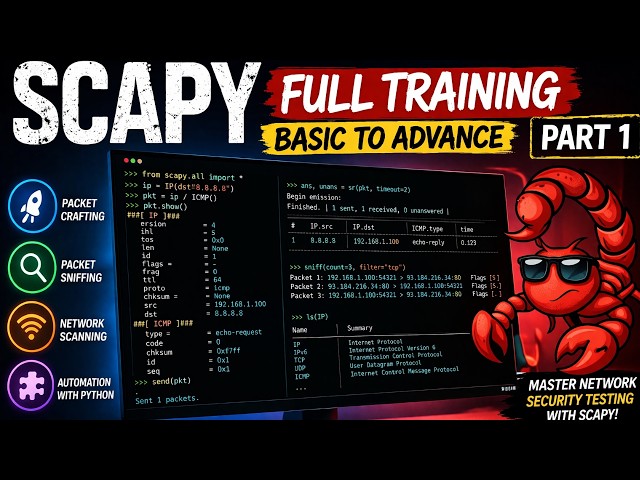 SCAPY Full Training: Basic to Advance (Part 1) – by Forensic Academy  #scapy #python3