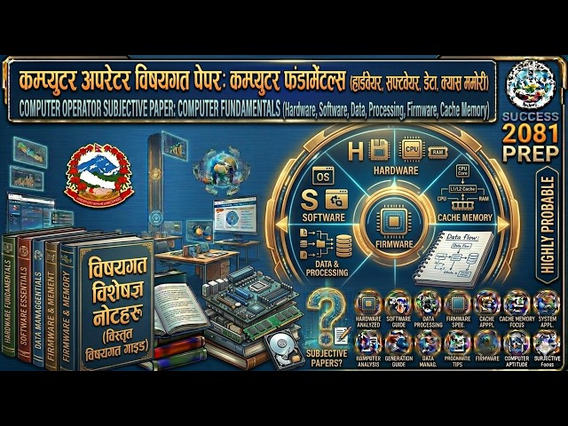 Computer Operator Subjective Paper || Computer Fundamental (Data, Hardware, Software, Firmware)