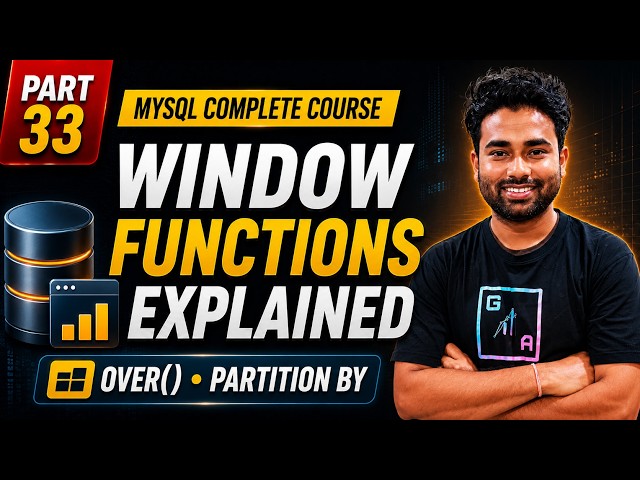 MySQL Window Functions Explained for Beginners | OVER(), PARTITION BY & ORDER BY | SQL Course
