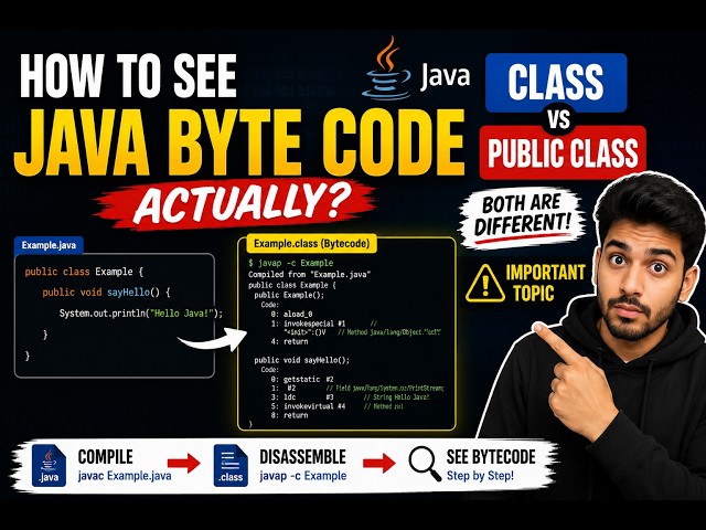 Java Class | How Byte code look like | Difference between class and public class @SDTechCampus