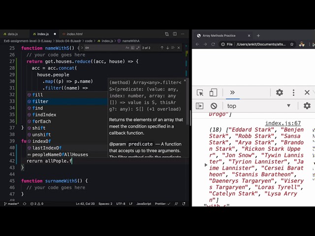 Assignment: People Of GOT Using Reduce in JavaScript Array