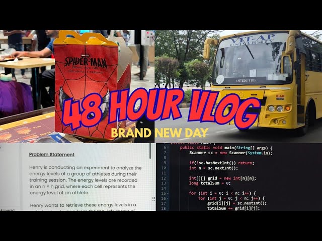 48 HOURS VLOG AS A COMP SCI STUDENT I watching spiderman BND , coding , classes , VITAP...