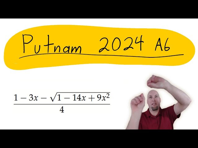 2024 Putnam Math Competition - Question A6 - Determinant involving (1 - 3x - sqrt(1 - 14x + 9x^2))/4