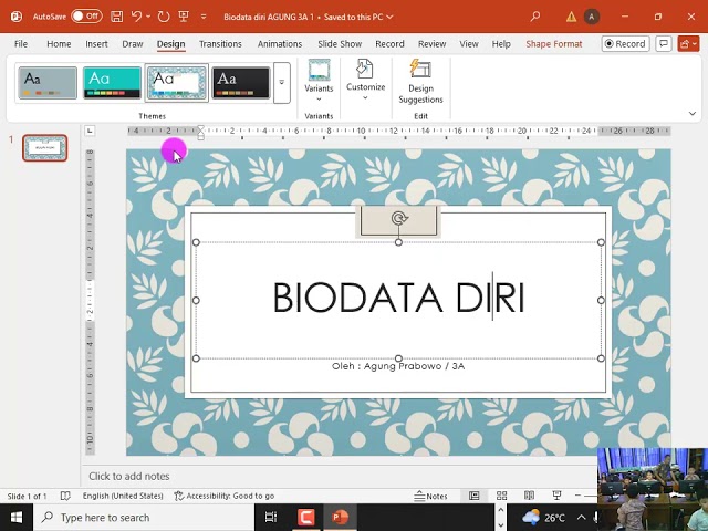 INFORMATIKA SD KELAS 3 || BIODATA DIRI PART 1 || Powerpoint || SD Ignatius Slamet Riyadi Karawang
