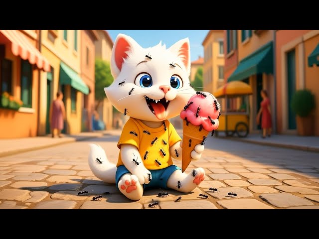 😾🕷️AI Cat Story: Cute Kitten Has Trouble While Eating Ice Cream #aicat#cat#catstory#catai