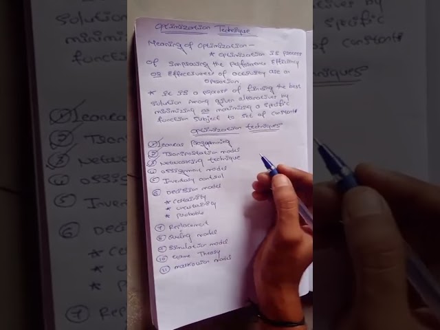 Explanation of optimization technique