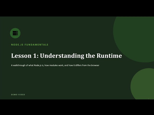 Node.js. Understanding the Runtime