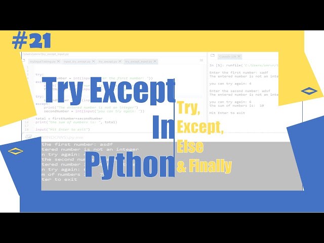 Python Tutorial - 21|Try Except in Python | Python for Beginners | Learnerea
