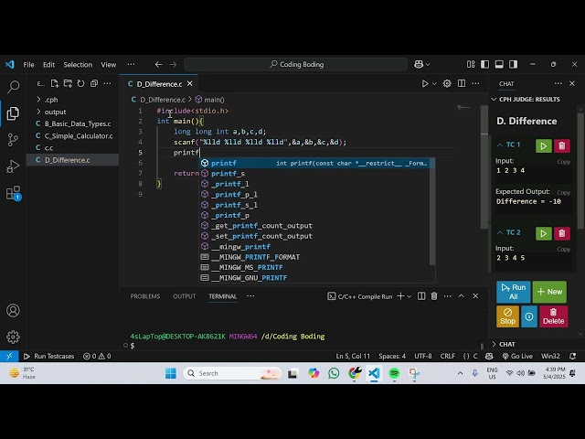 Basic Codeforces Problem Solving with 'C'