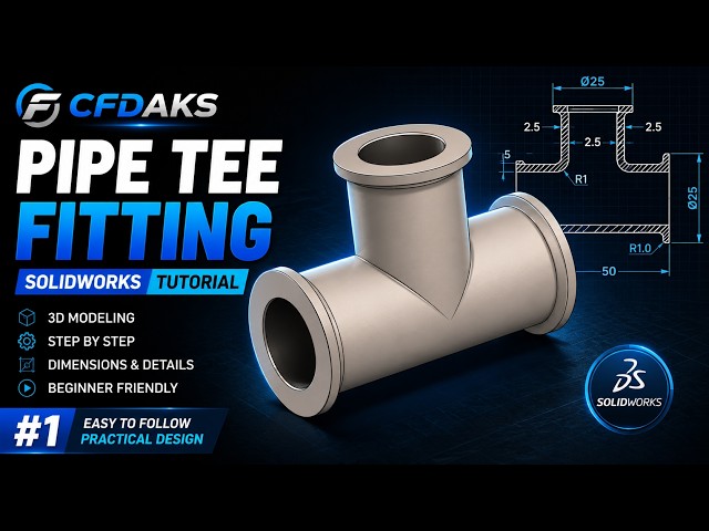 Pipe T-Junction – Step-by-Step CAD Design - SolidWorks Tutorial
