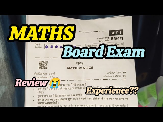 "MATHS Board Exam 2026 😭😳 I did not expect this! || Honest Review Class 12"
