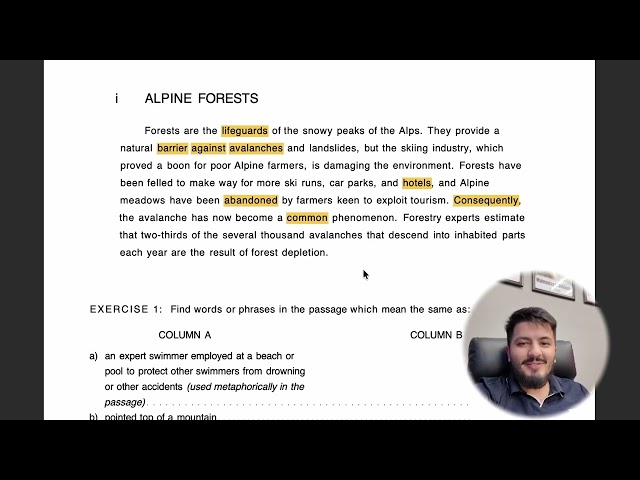 ELS kitobi - IELTS 9.0 sohibi bilan, Passage 5 ''ALPINE FORESTS''