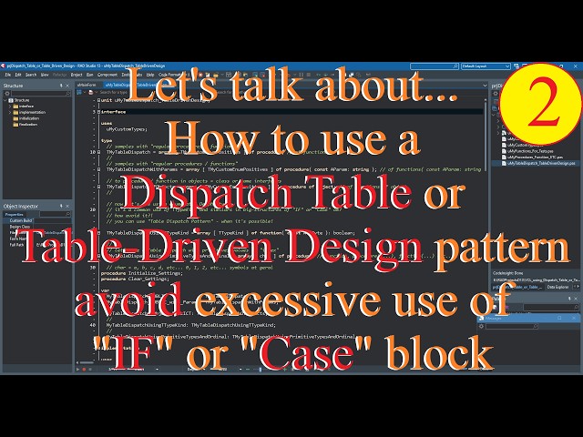 Delphi: How to use a Dispatch Table or Table-Driven Design pattern to avoid "IF" or "Case" - 02