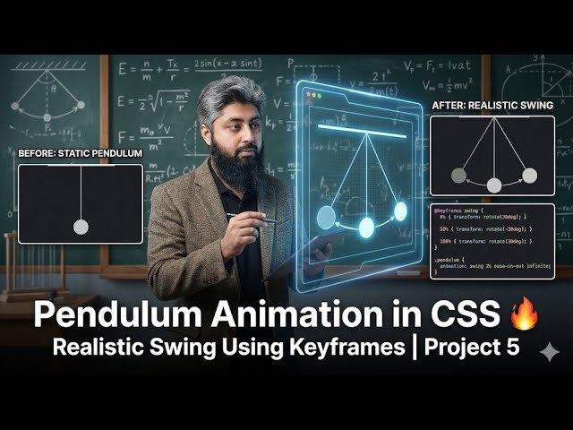Pendulum Animation in CSS 🔥 | Realistic Swing Using Keyframes | Project 5