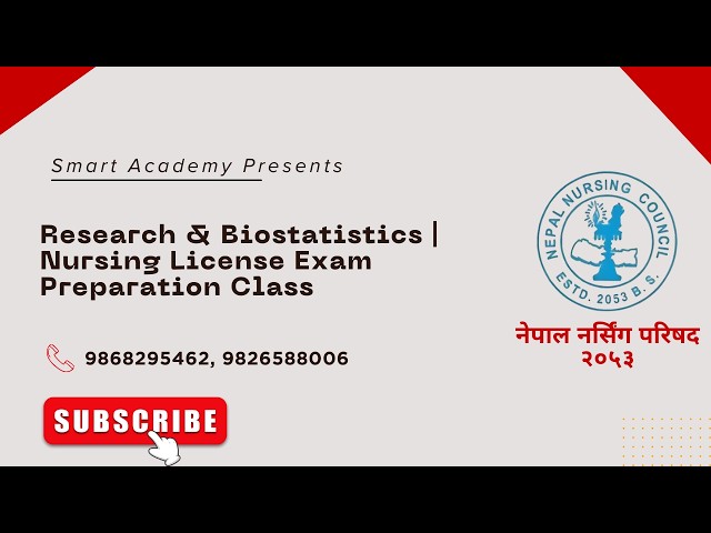 Research & Biostatistics Nursing License Exam Preparation | Complete Nursing Revision Class