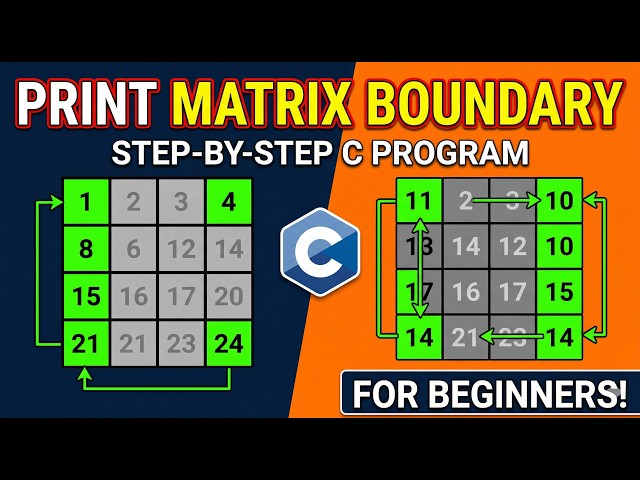 How to Print Corner Elements of a Matrix in C | 2D Array Logic