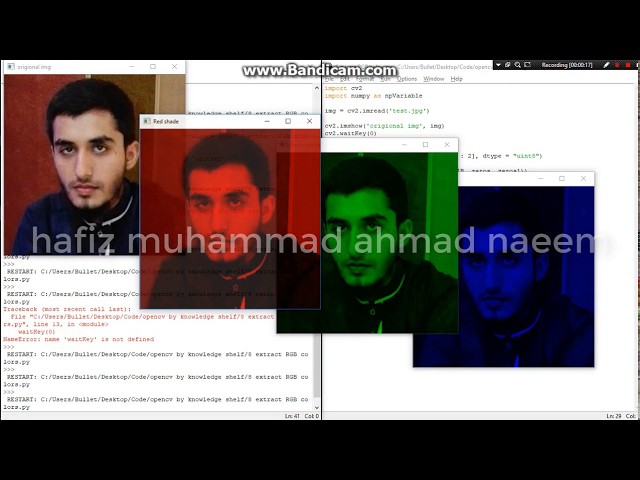 extract RGB colors from an image using opencv || python || image processing