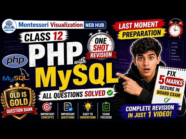 PHP with MySQL One Shot | Class 12 ⚡ Secure 5 Marks | Last Minute Revision