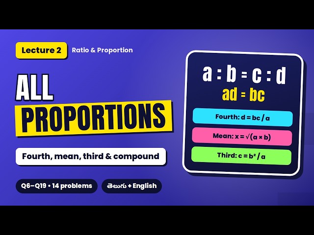Duplicate, Triplicate, Fourth, Mean & Third Proportion + Compound Ratio | Ratio & Proportion #2